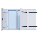 VOLET BATTANT 3 VANTAUX BARRES ET ÉCHARPE