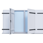 VOLET BATTANT 4 VANTAUX BARRES ET ÉCHARPE